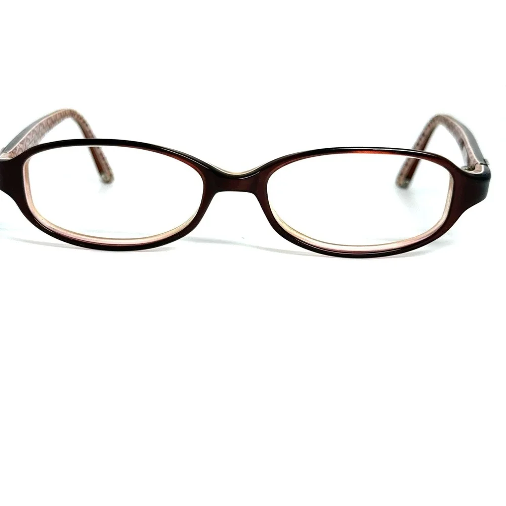 Coach Gretta 532 Burgundy Pink Oval Eyeglass Frames Signature Monogram Temples